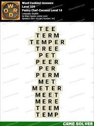 Word Cookies Pastry Chef Coconut Level 14 Answers Game Solver