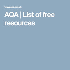 Aqa List Of Free Resources Study Hard Free Resources Resources