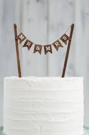 Wooden Cake Topper Mr Mrs Flag Bunting In A Walnut Finish With Antique White Lettering To Pur Wooden Cake Topper Wedding Cake Toppers Wedding Cake Toppers