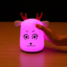 Cute Deer Design Tap Control Color Changing Led Silicone Night Light Lamp China Night Lamp Led Lamp Made In China Com