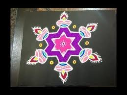 Simple Rangoli Design With Colours Dots 7x4 For Diwali Festival Beautiful Deepa Kolam With Color In 2020 Colorful Rangoli Designs Rangoli Designs Simple Rangoli