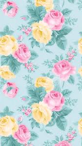 Mint Pink Yellow Pastel Vintage Floral Iphone Phone Wallpaper Background Lock Screen Flower Wallpaper Floral Wallpaper Iphone Floral Wallpaper
