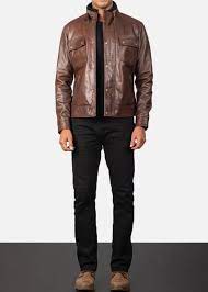 Darren Brown Leather Biker Jacket Leather Jacket Men Brown Leather Jacket Men Vintage Leather Jacket