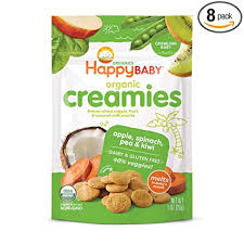 Happy Baby Organic Creamies Freeze Dried Veggie Fruit Snacks With Coconut Milk Apple Spinach Pea Kiwi 1 Ounce Bag Pack Of 8 Packaging May Vary Amazon Com Grocery Gourmet Food
