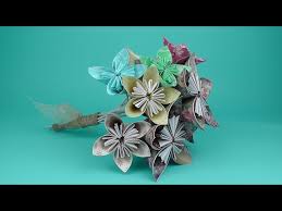 Origami flowers flowers have been a part of weddings for thousands of years. How To Make An Origami Flower Bridal Bouquet Tutorial Wedding Diy Youtube
