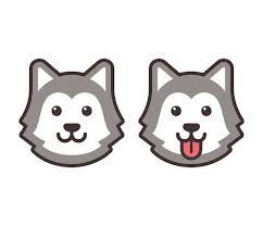 With the eyes which has hearts in them, the drawing looks like it's out of a dumb hentai. Cute Cartoon Husky Dog Head Icons Smiling And Sticking Out Tongue Cartoon Husky Husky Drawing Anime Dog