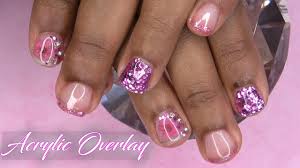 Gemming violet this violet matte finish is a lovely design. Acrylic Nails Tutorial How To Acrylic Overlay On Natural Nails Glitter Encapsulated Flowers Youtube