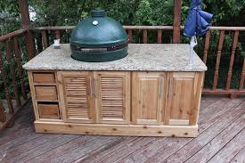 I Just Finished Up The New Cedar Table Big Green Egg Outdoor Kitchen Big Green Egg Table Large Green Egg