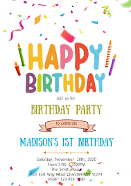 Birthday, thank you, wedding, anniversary & more. Happy Birthday Card Party Invitation Template Postermywall