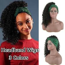 Trendy updos for long hair. Long Black Headband Afro Curly Hair Headwrap Drawstring Wrap Updo Wig For Women Ebay