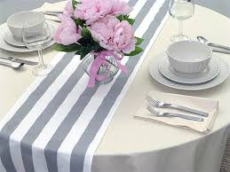 Grey White Stripes Table Runners For Wedding Decor Birthday Parties Party Decor Holidays On Etsy Striped Table Runner Striped Table Table Runners Wedding