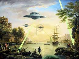 Banksy Ufo Invasion Hand Painted Reproduction