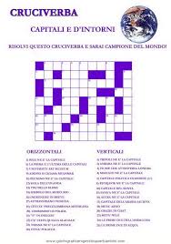 Nella sua versione base,il gioco delle parole crociate si svolge su una griglia quadrata o rettangolare di caselle bianche e nere. Cruciverba Delle Capitali Cruciverba Di Geografia Cruciverba Geografia Attivita Di Comprensione