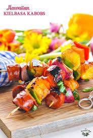 Hawaiian Kielbasa Kabobs Recipe Cookout Food Kebab Recipes Kielbasa