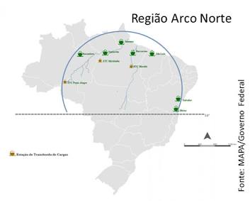 Os terminais do Arco Norte encurtam dist�ncias e otimizam a log�stica de exporta��o de gr�os., gerada com IA