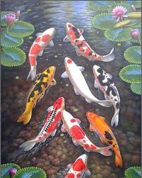 Kolam ikan koi di dalam rumah dapat menambahkan nilai estetika yang dapat membuat rumah menjadi lebih elegan dan dapat memperbaiki taman atau rumah. Lukisan Ikan Koi Menurut Feng Shui