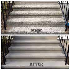Spring Update Resurfaced Repainted Concrete Steps Concrete Steps Painted Concrete Steps Painting Concrete