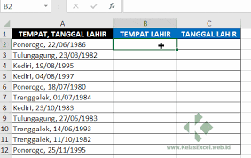 Coba microsoft 365 family gratis selama satu bulan. Cara Mudah Memisahkan Tempat Dan Tanggal Lahir Di Excel
