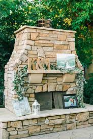 Perfect Cozy Fireplace For An Outdoor Wedding Eucalyptus Garland Fireplace Mantle Decor Wedding Fireplace Wedding Mantle Wedding Fireplace Decorations
