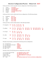 exercise electron configurations worksheet electron