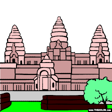 Angkor Wat Hindu Temple Cambodia Coloring Page Angkor Angkor Wat Cambodia Cambodian Art Use a thin pencil to sketch the left the background is set to dark blue. angkor wat hindu temple cambodia