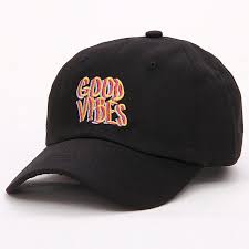 Brand New Good Vibes Black With Color Dad Hat Dad Hats Mens Hats Fashion Casual Hat