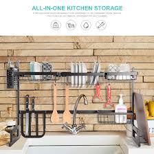 Tidy up your kitchen space by organizing sink dish racks are indispensable kitchenware for drying and organizing utensils after washing. Dish Drying Rack Over The Sink Adjustable Large Dish Rack Drainer Sortwise