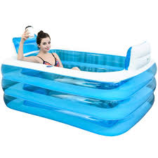 This ofuro tub enables adults with just a shower to easily take a hot bath. Xl Blue Color Inflatable Bathtub Plastic Portable Foldable Bathtub Soaking Bathtub Home Spa Bath Equip With Portable Bathtub Inflatable Bathtub Plastic Bathtub