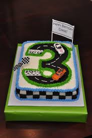 3rd Birthday Car Birthday Cake For 3 Year Old Boy Race Car Cake Cars Birthday Cake Race Car Cakes Race Track Cake