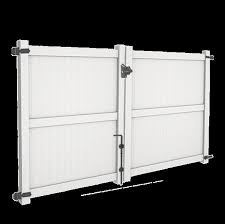 Deck top vinyl level rail kit white with round aluminum balusters (8 ft. 8 Ft Tall X 10ft Wide Solid Privacy Double Gate Kit Hinge Set Double Sided Latch Included