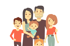 A happy family portrait of parents, grandparents and cartoon family icon. Cute Cartoon Family Vector Characters In Casual Clothes By Microvector Thehungryjpeg Com