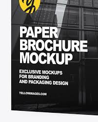 Download Paper Brochure Mockup In Stationery Mockups On Yellow Images Object Mockups PSD Mockup Templates