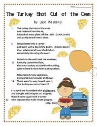 Poetry Quiz The Turkey Shot Out Of The Oven Poetry Quiz Teaching Thanksgiving Christmas Poems