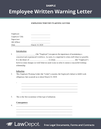 Sample of letter for passport undertaking by employee letter employer employee passport responsibility you have to reassure them that you can stand with your words of returning the passport since will also sample letter from employer to become commissioner for taking affidavits? Employee Warning Letter Template Us Lawdepot