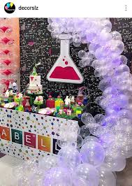 Science Theme Dessert Table And Decor Science Birthday Party Ideas Scientist Birthday Party Mad Science Party