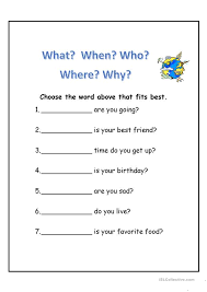 First i need to tell u some details for me am abdisalam, am from somalia, am new in usa i need to learn english as perfect so can u help me the way that i can learn this international this lesson makes me remember my first year in college. Wh Questions English Esl Worksheets For Distance Learning And Physical Classrooms