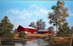 The barn is filled with anything you could possibly want for your home. Help With Artist Of Red Barn Landscape Painting Antiques Board