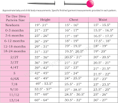 Size Charts Tie Dye Diva Patterns