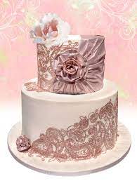 Rose Gold Edible Fabric By Crystal Candy Rose Gold Cake Cake Lace Classic Wedding Cake