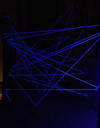 White Yarn Tied Taped Across Hallway Black Light Inside Diy Laser Maze Spy Party Glow Party Laser Maze Game