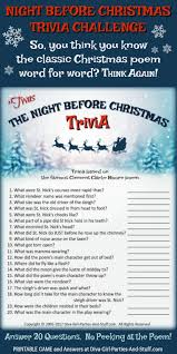 Sep 25, 2021 · here are 50 fun christmas trivia questions with answers, covering christmas movie trivia, holiday songs, and traditions for adults and kids. The Night Before Christmas Trivia Game