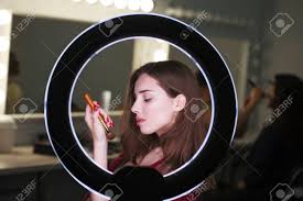 Close Up Portrait Of A Professional Make Up Artist Ring Light Stock Photo Picture And Royalty Free Image Image 94694915
