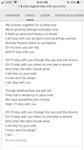 Stay With You John Legend Lyrics Stay With You Lyrics John Legend