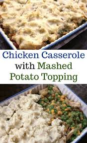 Easy Chicken Recipes Chicken Casserole With Mashed Potato Topping One Hundred Dollars A Month Easy Chicken Recipes Chicken Recipes Casserole Potato Toppings