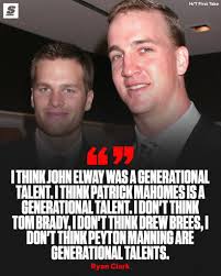 Ryan Clark says: John Elway, Patrick Mahomes = Generational Tom Brady, Drew  Brees, Peyton Manning = NOT Generational 😳