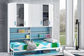 Armoire Lit Escamotable 140x190 Cm Avec Rangement Spako Sans Matelas Couleur Bleu Ciel Dimensions Profondeur 34 5 Cm Lestendances Fr Lit Escamotable Armoire Lit Escamotable Mobilier Peu Encombrant