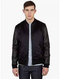 A P C X Louis W Black Satin Bomber Jacket Satin Bomber Jacket Bomber Jacket Jackets