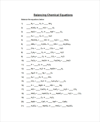 Writing and balancing equations worksheet. Free 9 Sample Balancing Equations Worksheet Templates In Pdf Ms Word