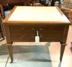 Mersman mahogany end table with drawer, colonial revival ? Mcm End Table Lake Shore Antiques