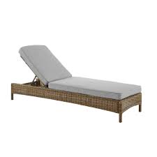 Great for watching tv or reading books. Crosley Furniture Bradenton Weathered Brown Wicker Outdoor Chaise Lounge With Gray Cushions Ko70070wb Gy The Home Depot